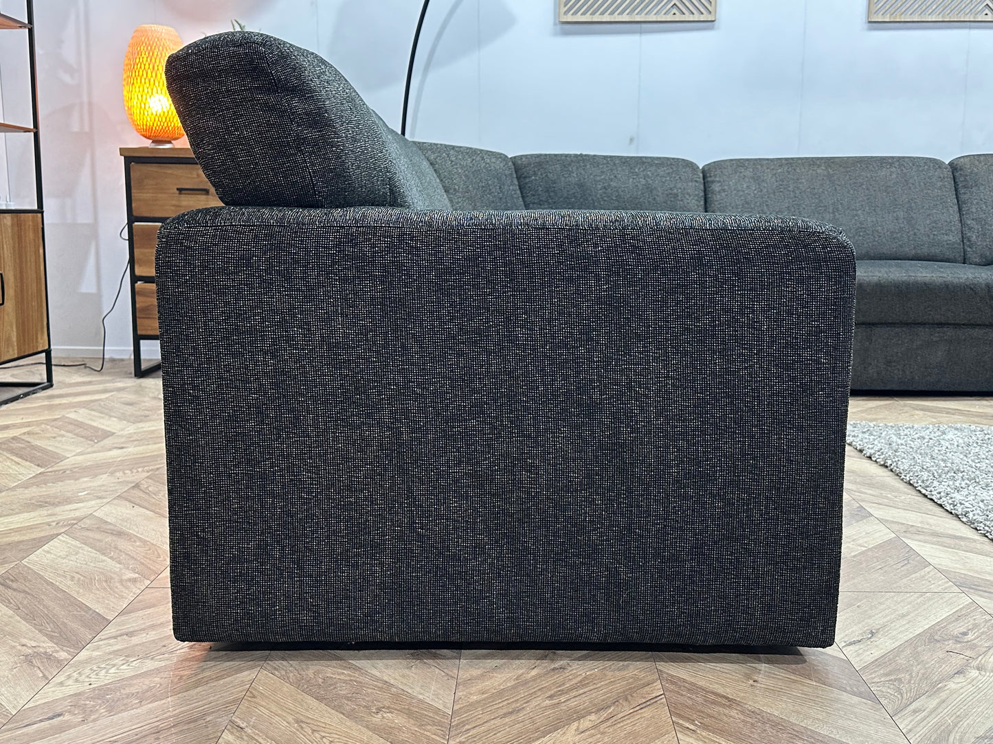 Antraciet Hoekbank ~ Vaste Kussens