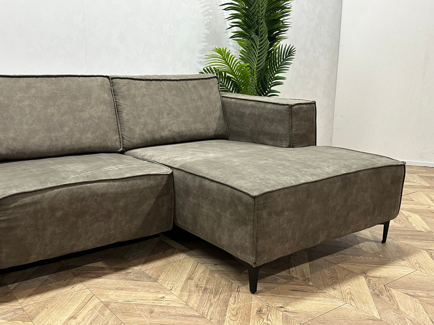 Antraciet Suède Stoffen U Bank ~ Losse Rugkussens Met Afneembare Hoezen