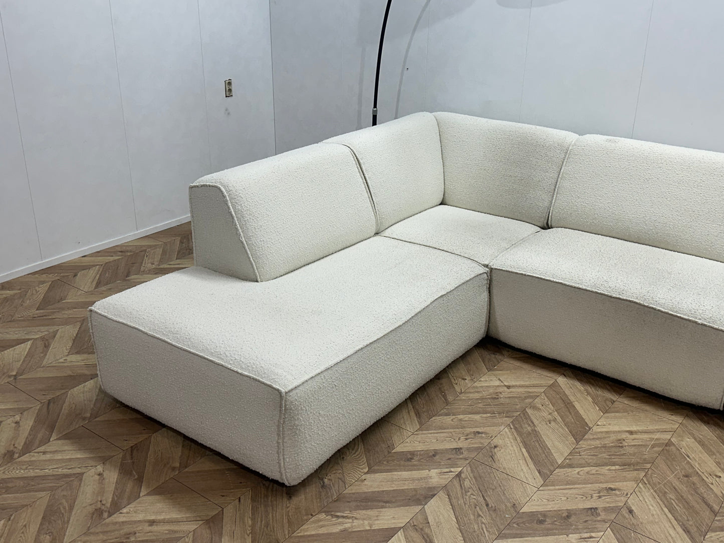 Witte Bouclé Stoffen U Bank ~ Vaste Kussens