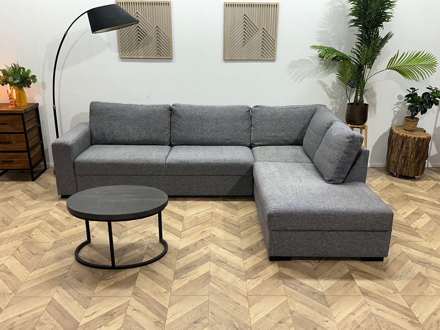 Grijze Hoekbank ~ Losse Rugkussens Met Afneembare Hoezen