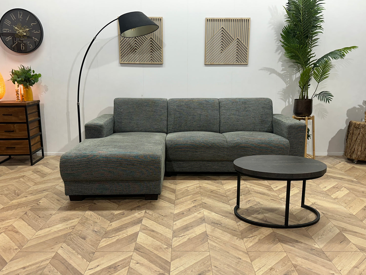 Grijze Hoekbank ~ Vaste Kussens