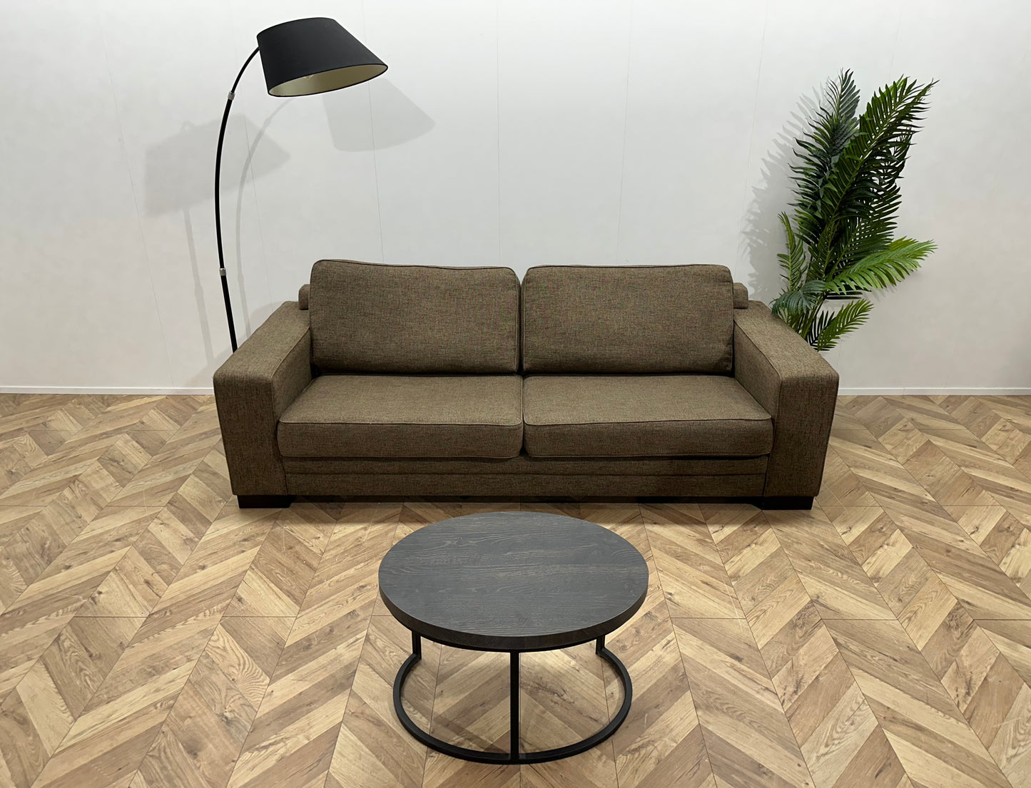 Bruine 2.5-Zits Bank ~ Losse Kussens Met Afneembare Hoezen