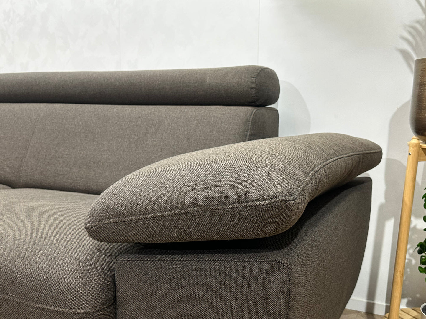 Antraciet Hoekbank ~ Verstelbare Arm/Hoofdsteunen