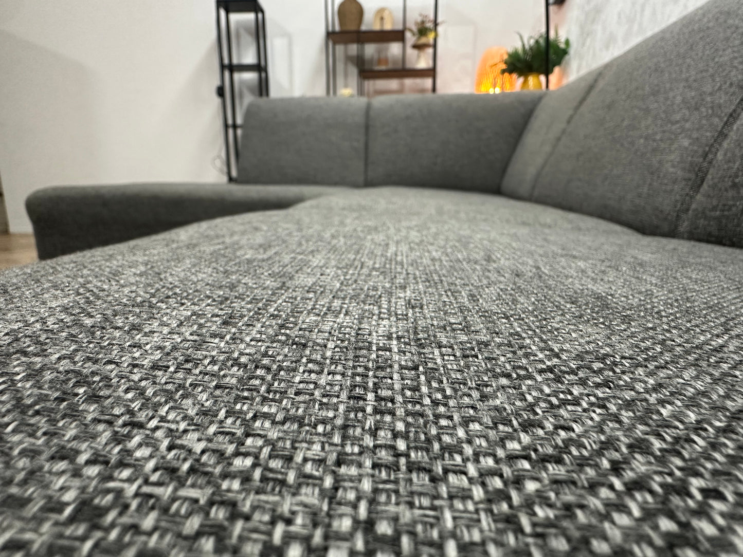 Grijze Hoekbank ~ Vaste Kussens