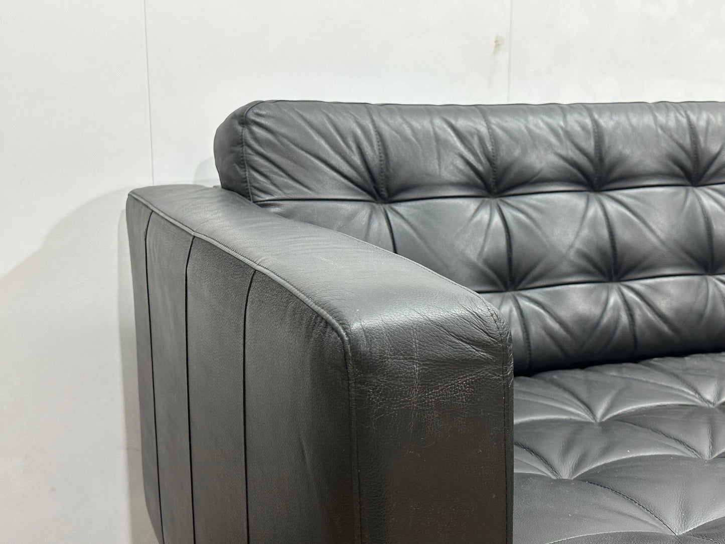 Zwart Echt Lederen Hoekbank ~ Losse Kussens Met Afneembare Hoezen