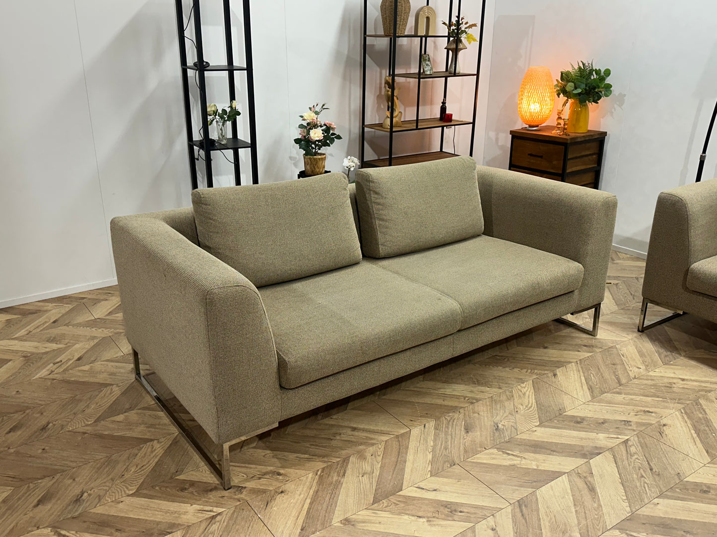 Beige Banken Set ~ Losse Kussens Met Afneembare Hoezen