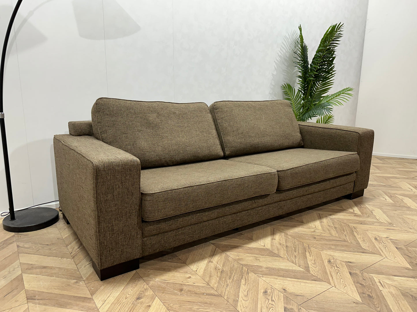 Bruine 2.5-Zits Bank ~ Losse Kussens Met Afneembare Hoezen