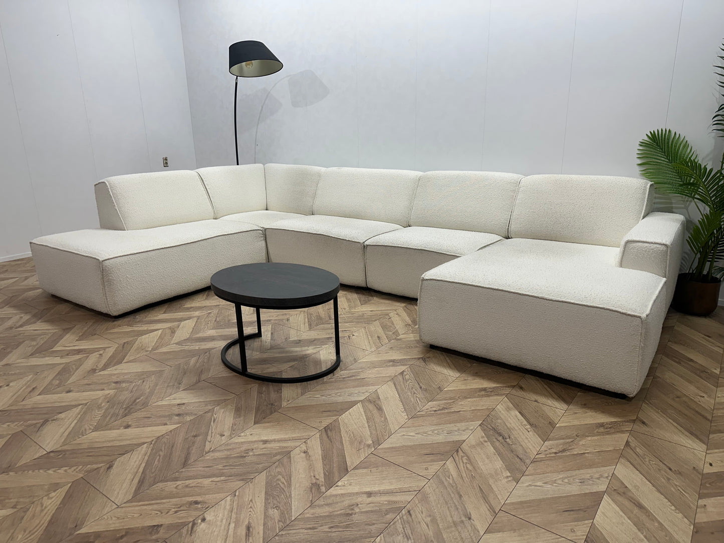 Witte Bouclé Stoffen U Bank ~ Vaste Kussens