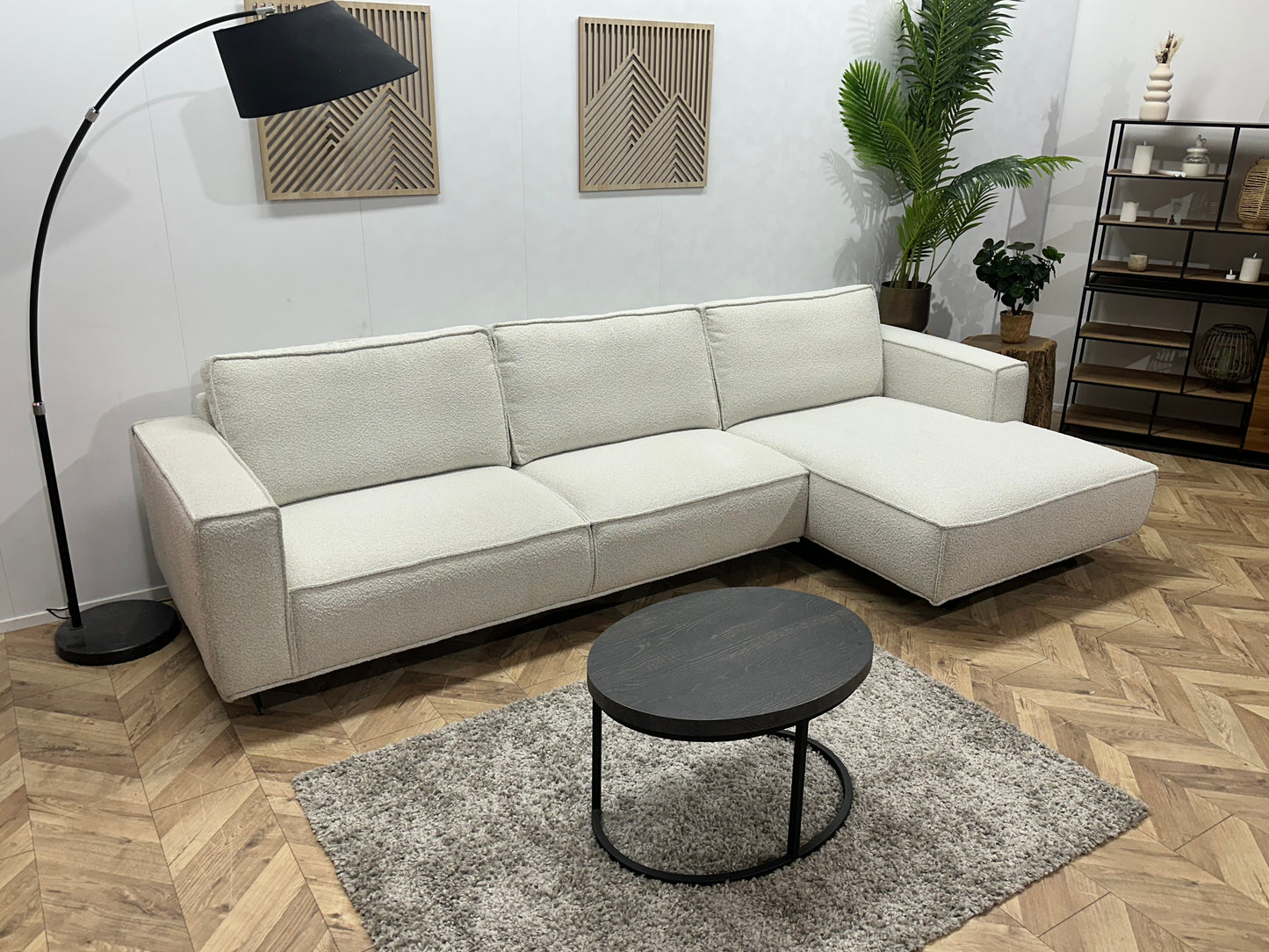 !Showroommodel! Witte Bouclé Hoekbank