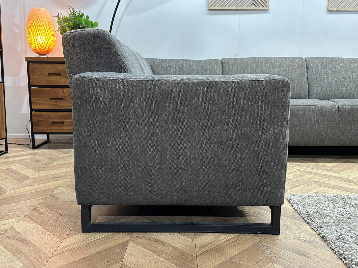 Grijze U Bank ~ Vaste Kussens