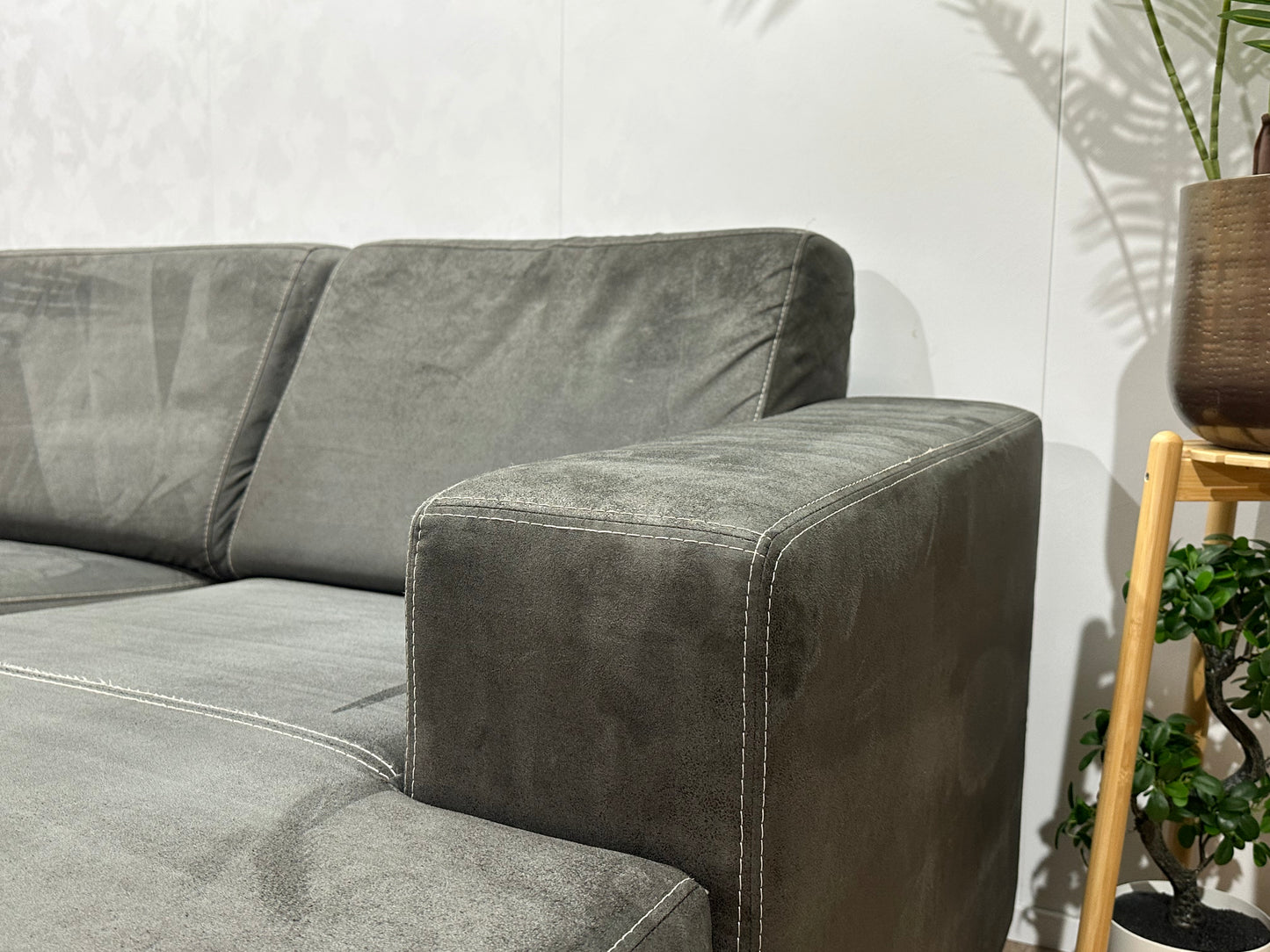 Antraciet Suède Stoffen U Bank ~ Vaste Kussens