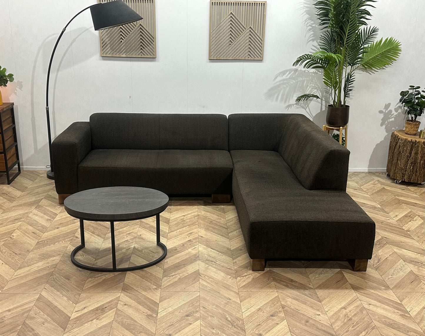 N-Joy Antraciet Hoekbank ~ Vaste Kussens