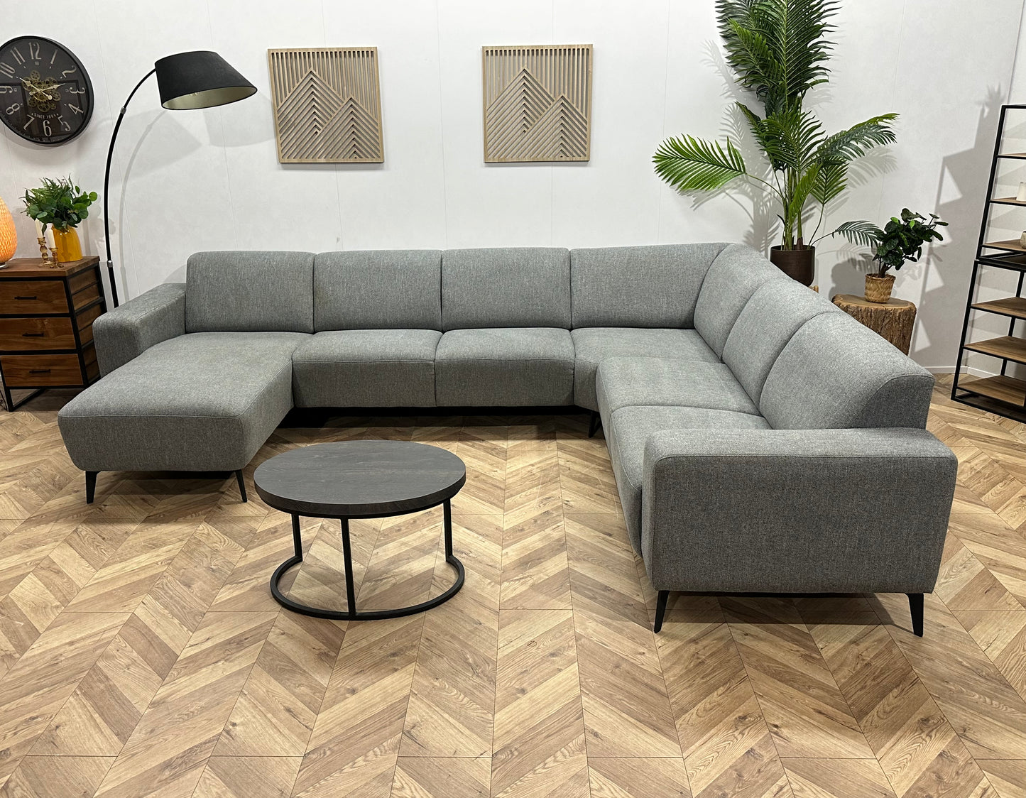 Licht Grijze U Bank ~ Vaste Kussens