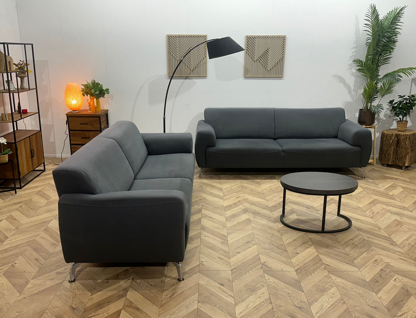 H&H Antraciet Banken Set ~ Vaste Kussens