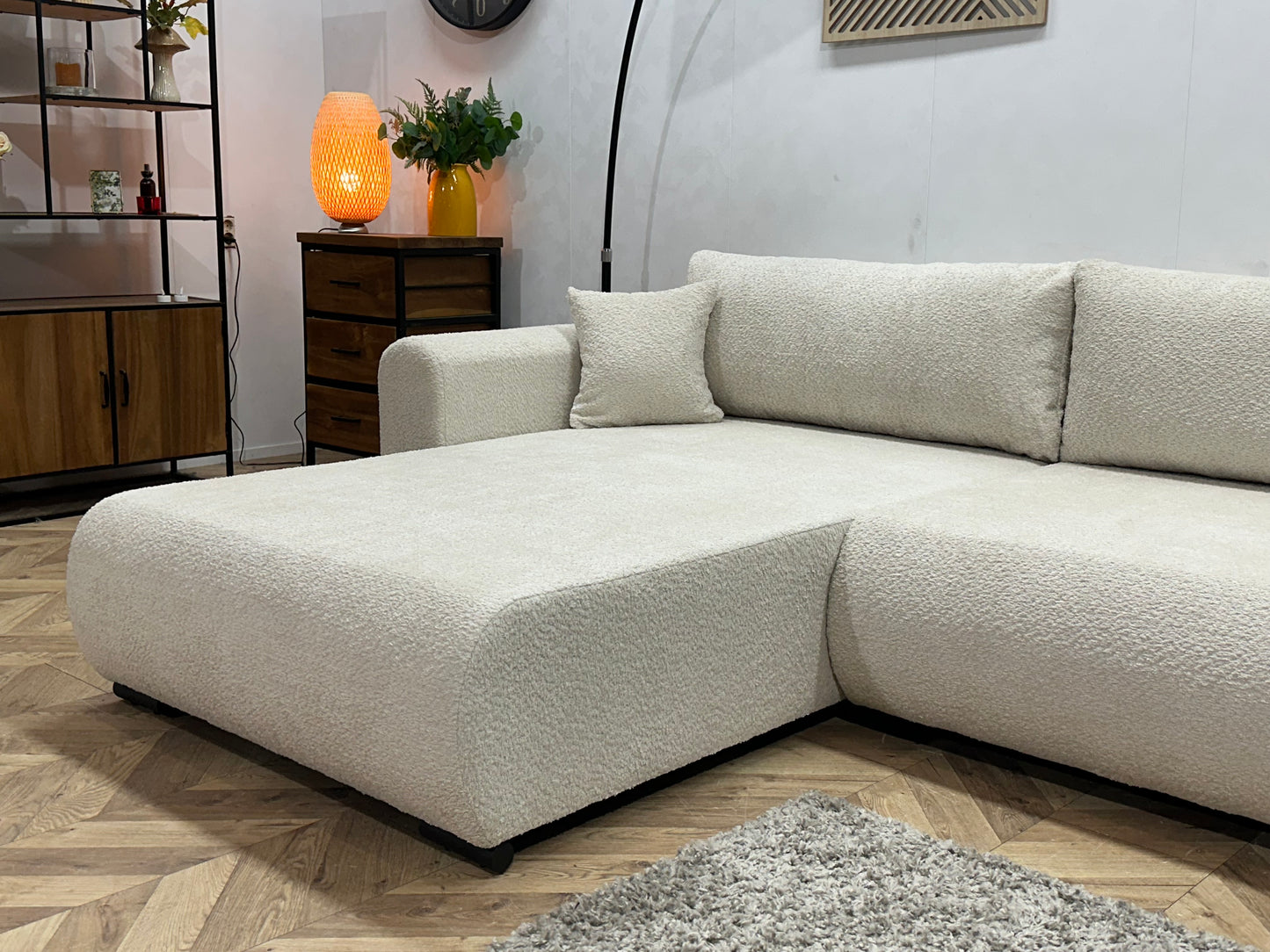 !Showroommodel! Witte Bouclé Hoekbank