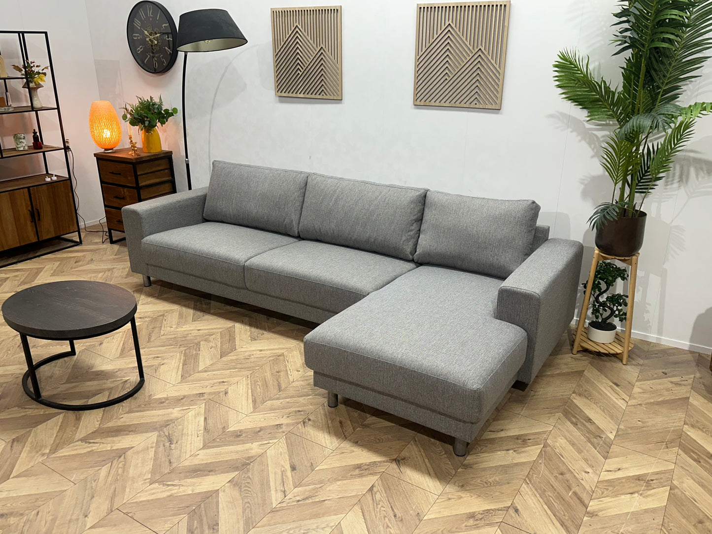 !Showroommodel! Licht Grijze Hoekbank