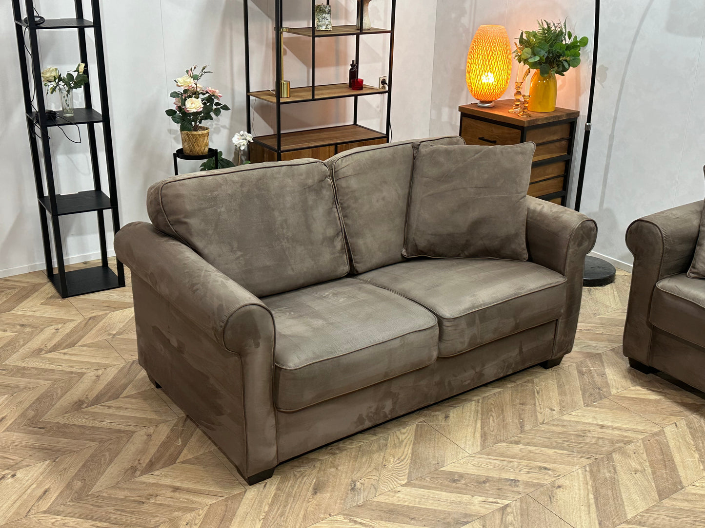 Licht Bruine Velvet Banken Set ~ Nieuwstaat