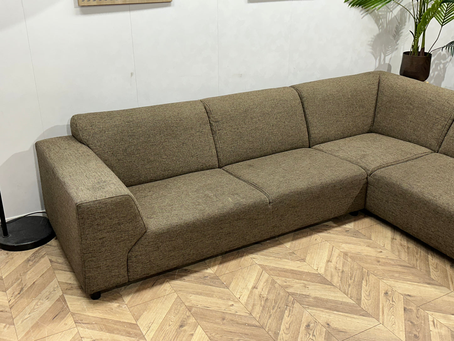 Bruine Hoekbank ~ Vaste Kussens