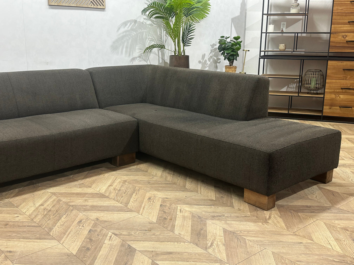 N-Joy Antraciet Hoekbank ~ Vaste Kussens