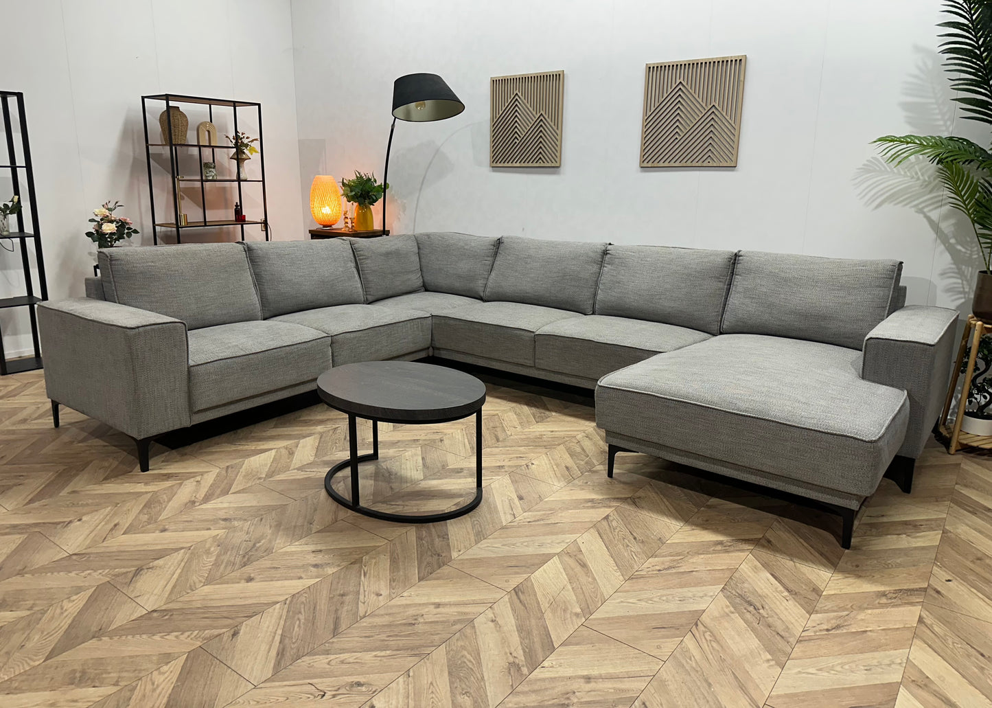 Licht Grijze U Bank ~ Losse Rugkussens Met Afneembare Hoezen