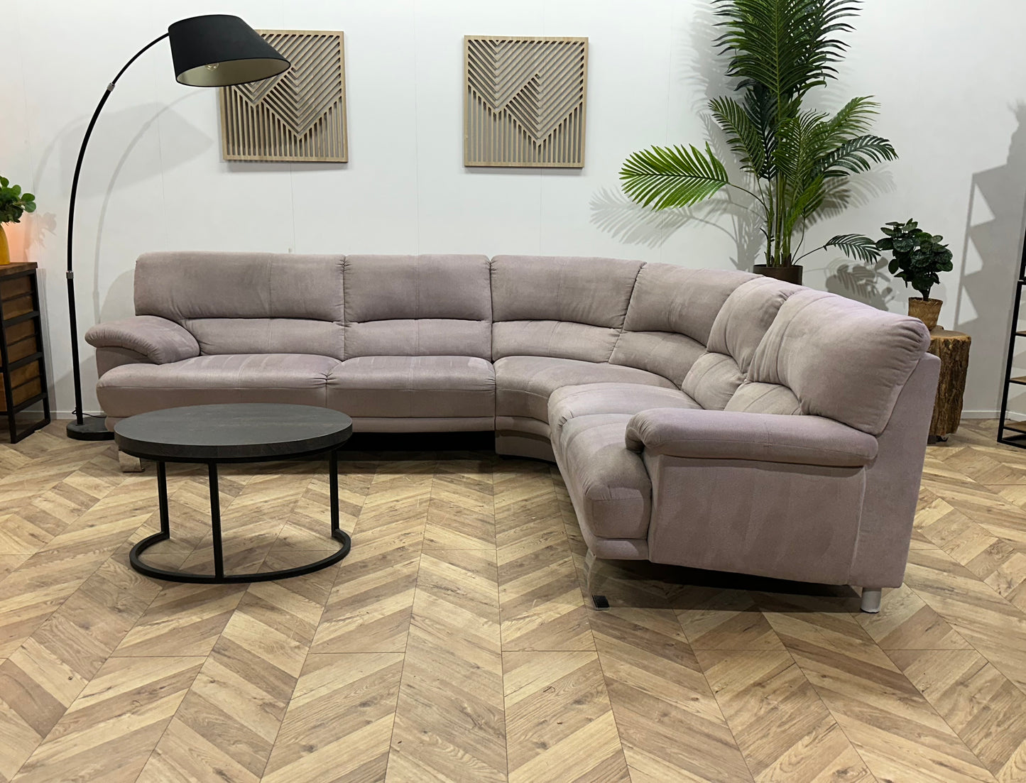 Licht Grijze Hoekbank ~ Vaste Kussens