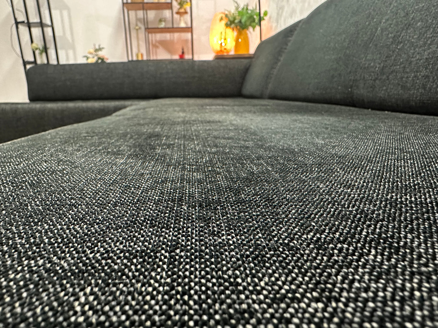 Montèl Antraciet Design Hoekbank ~ Vaste Kussens