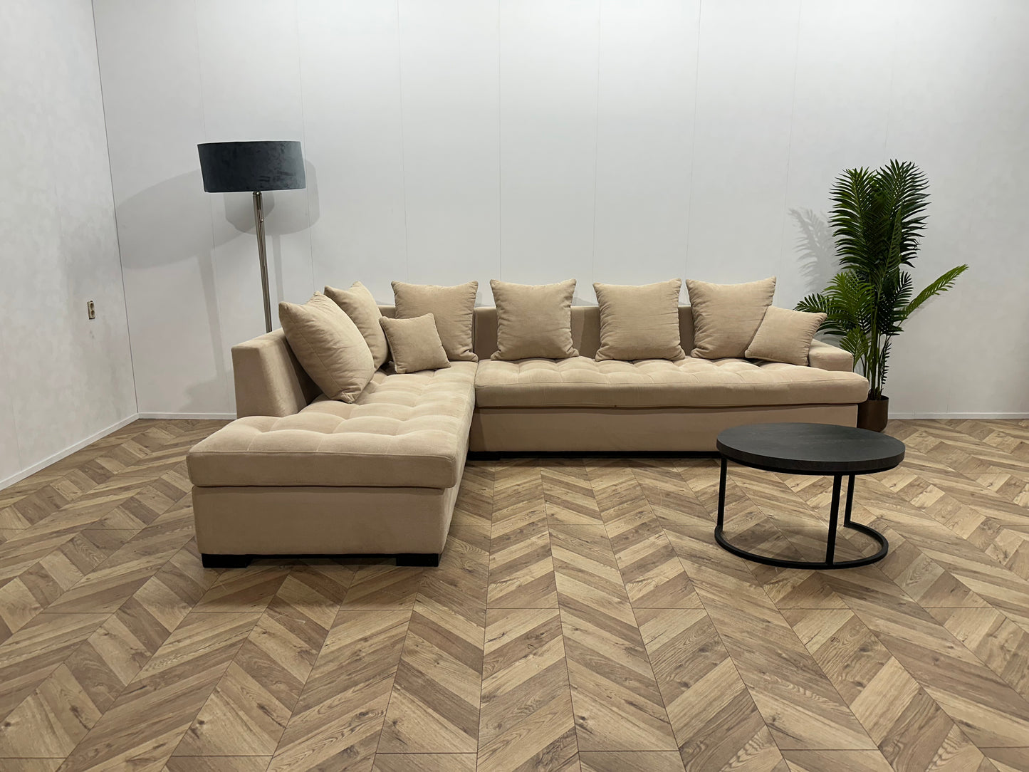Beige Hoekbank ~ Losse Kussens Met Afneembare Hoezen