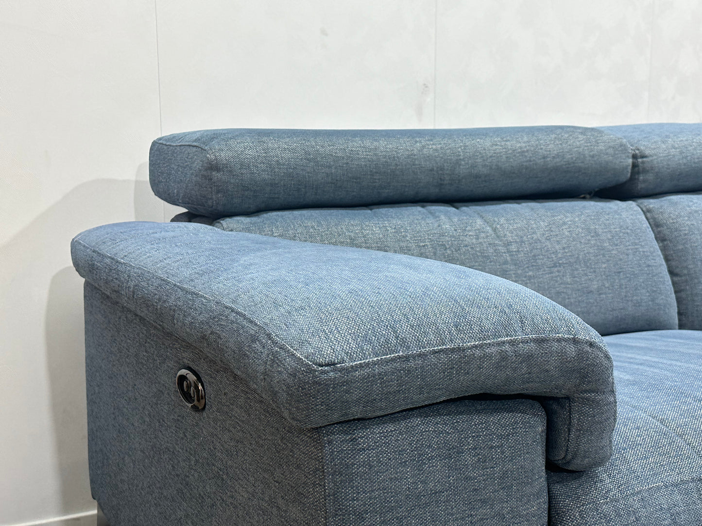 Licht Blauwe Hoekbank ~ Elektrisch Verstelbaar