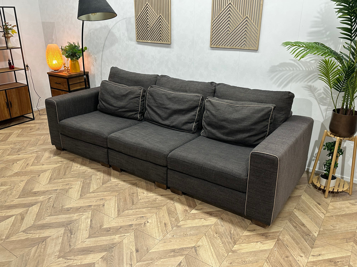 Villa One Grijze 3-Zits Bank ~ Losse Kussens Met Afneembare Hoezen