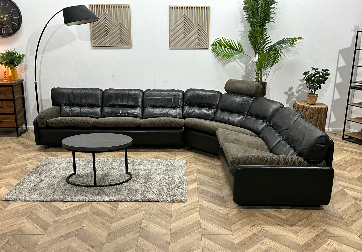 Bruine Echt Lederen Hoekbank ~ Losse Kussens Met Afneembare Hoezen