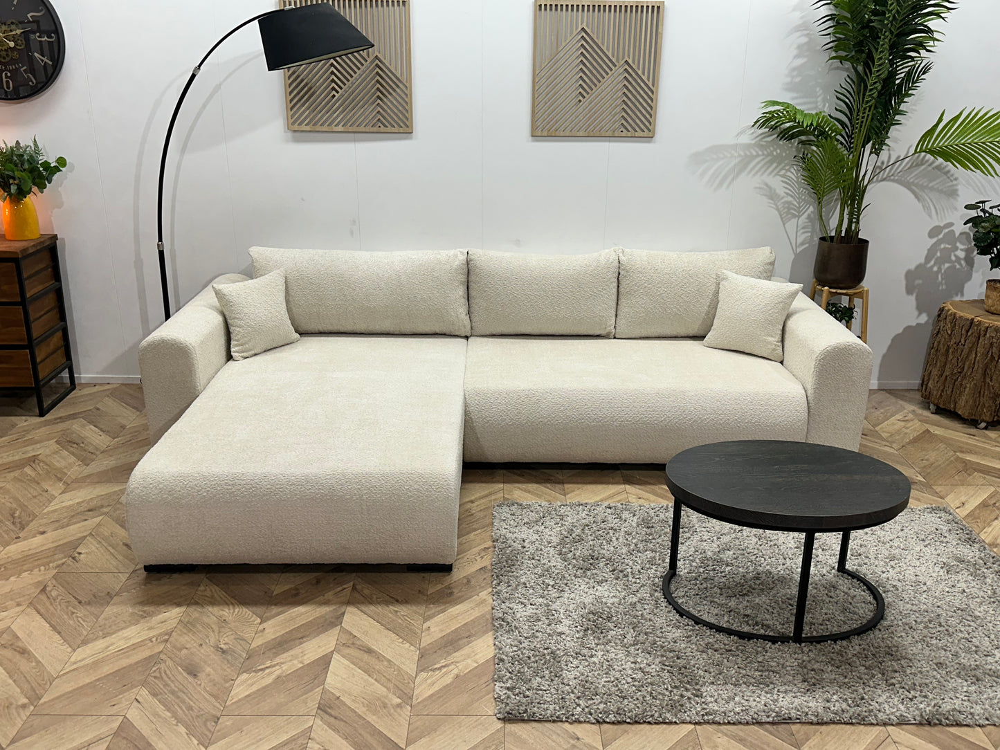 !Showroommodel! Witte Bouclé Hoekbank