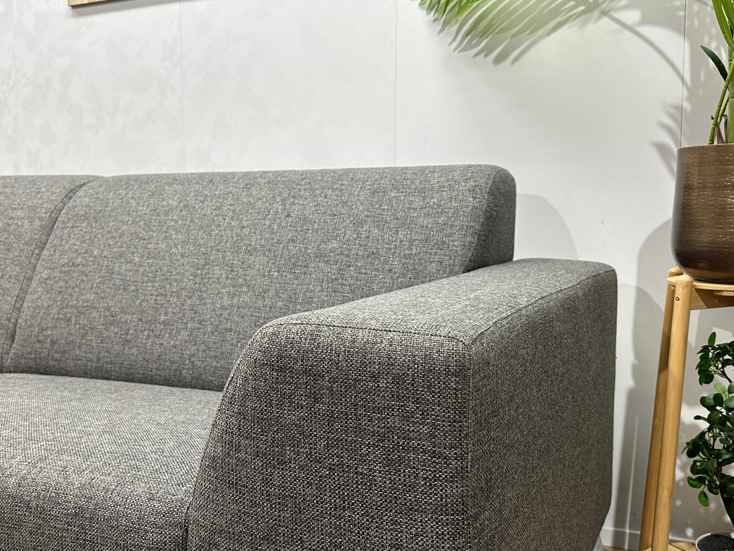 Grijze Hoekbank ~ Vaste Kussens