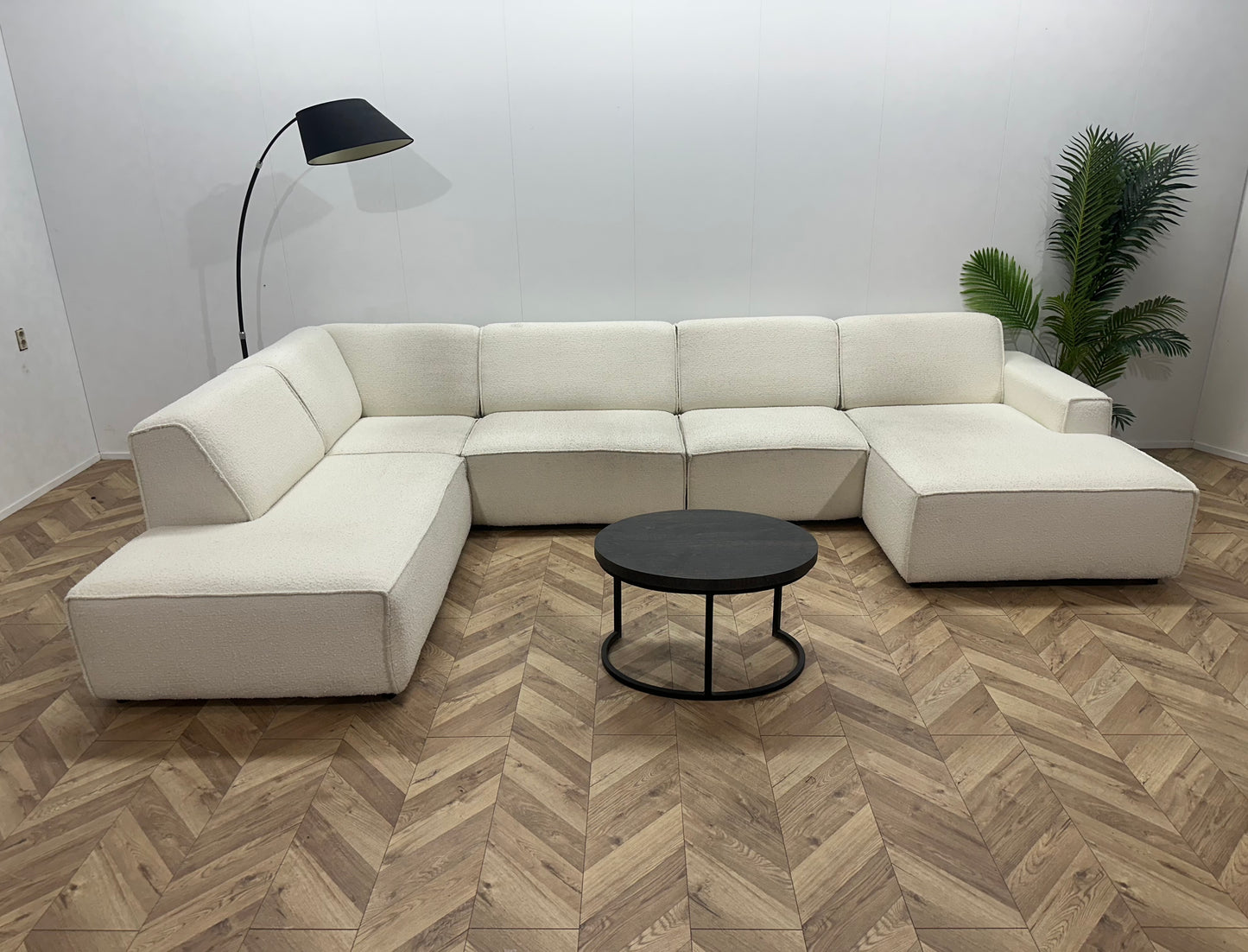 Witte Bouclé Stoffen U Bank ~ Vaste Kussens