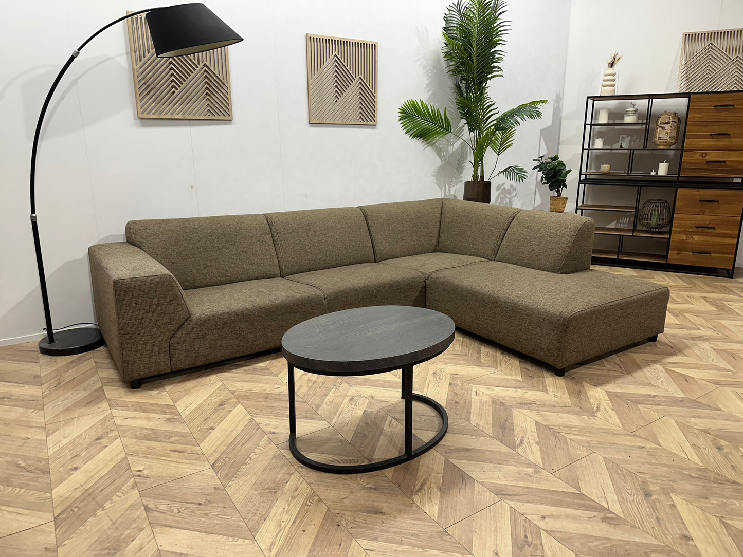 Bruine Hoekbank ~ Vaste Kussens