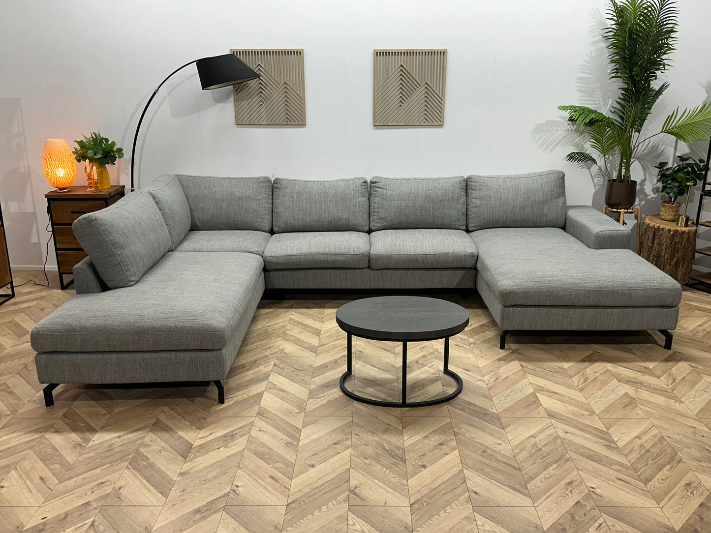 Montèl Licht Grijze U Bank ~ Losse Kussens Met Afneembare Hoezen