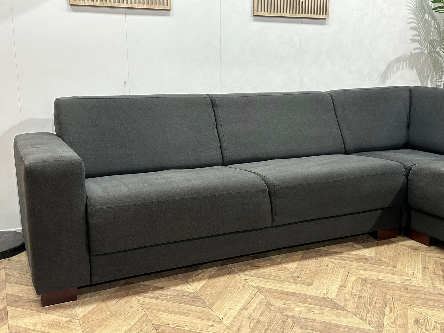 Woood Antraciet Hoekbank Inc Hocker ~ Vaste Kussens