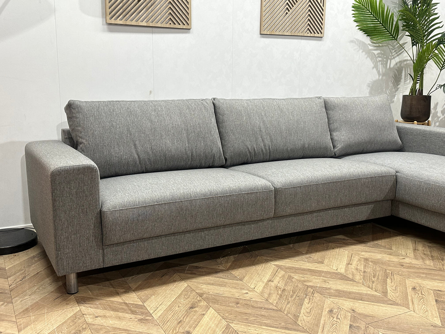 !Showroommodel! Licht Grijze Hoekbank