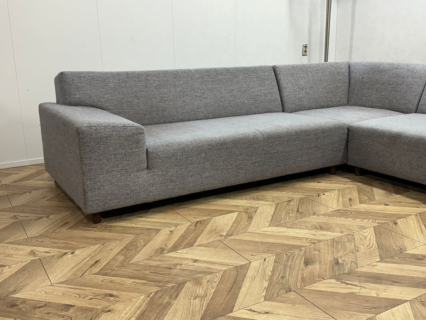 IN.HOUSE Licht Grijze U Bank ~ Vaste Kussens