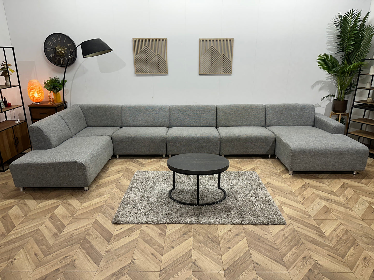 Licht Grijze Ruime U Bank ~ Vaste Kussens