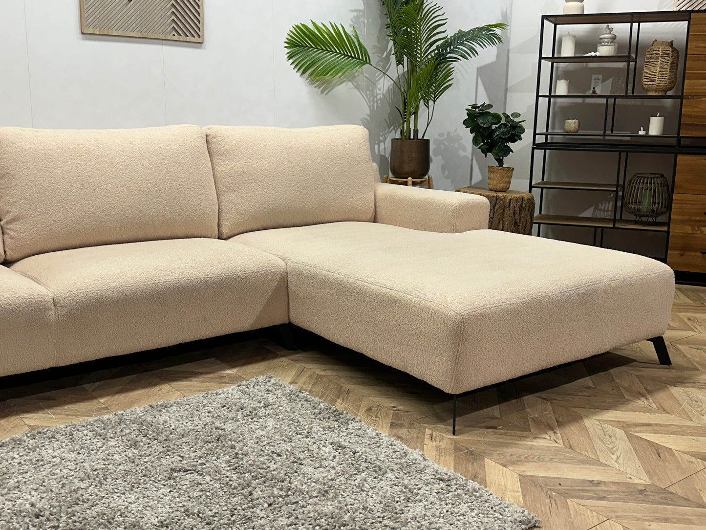 !Showroommodel! Crème Bouclé Hoekbank