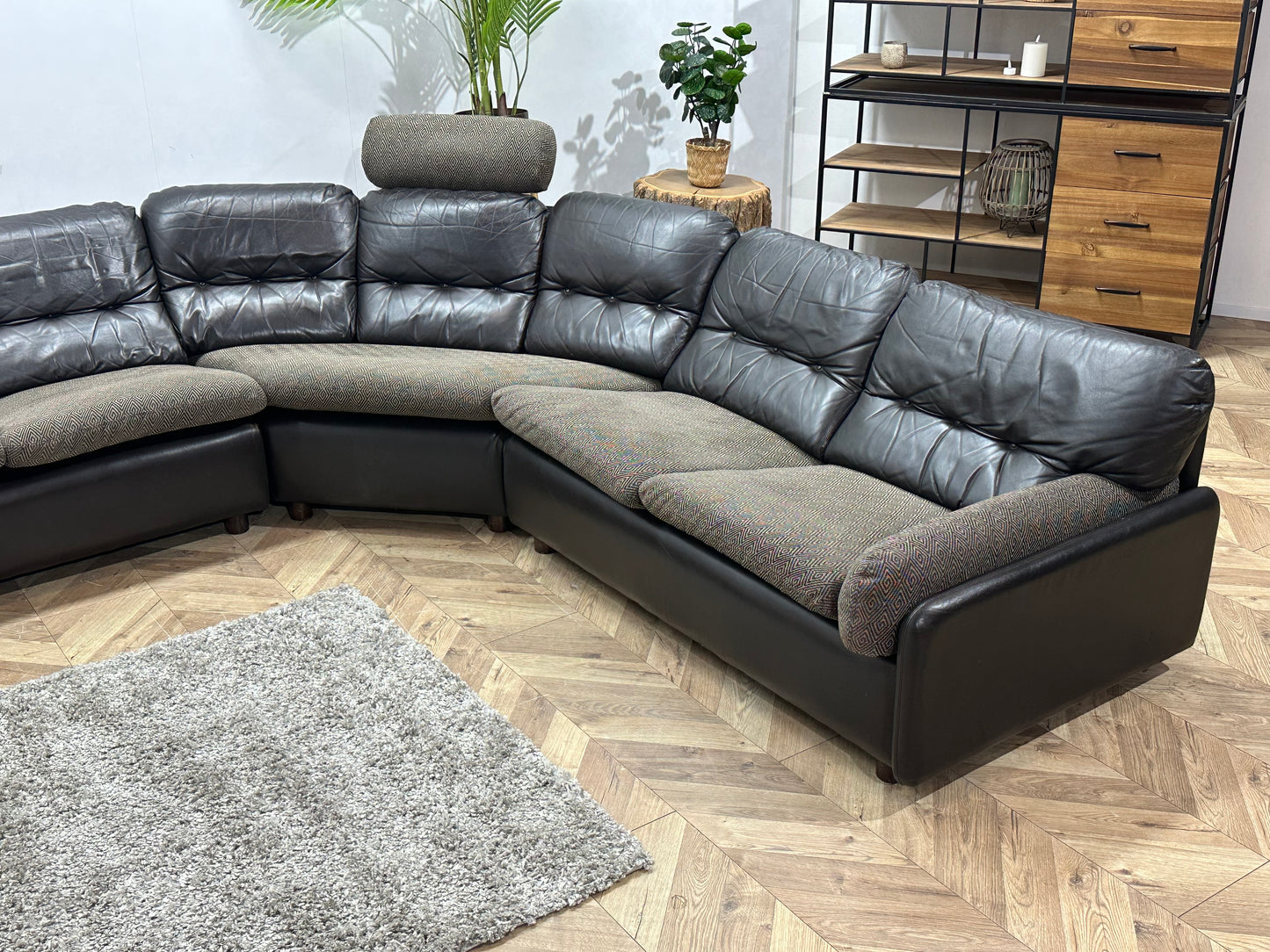 Bruine Echt Lederen Hoekbank ~ Losse Kussens Met Afneembare Hoezen