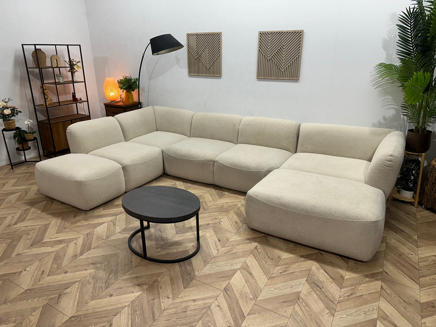 Witte/Crème Blouce Stoffen U Bank ~ Vaste Kussens