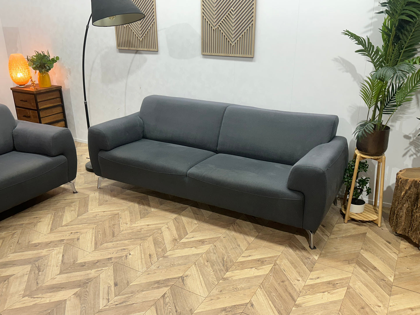 H&H Antraciet Banken Set ~ Vaste Kussens