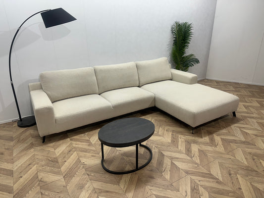 !Showroommodel! Crème Bouclé Stoffen Hoekbank