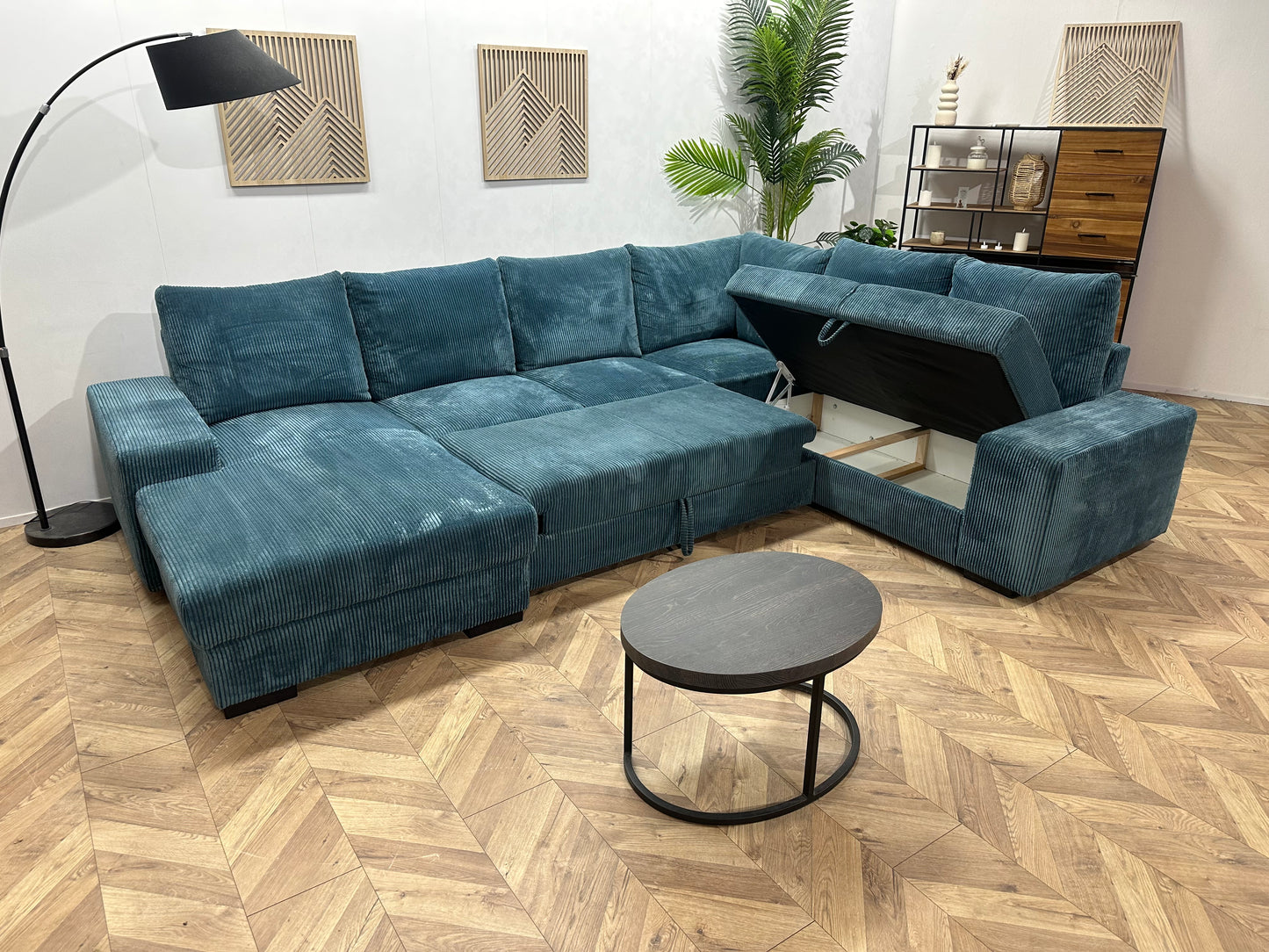 Blauwe Ribstof U Bank ~ Slaapfunctie