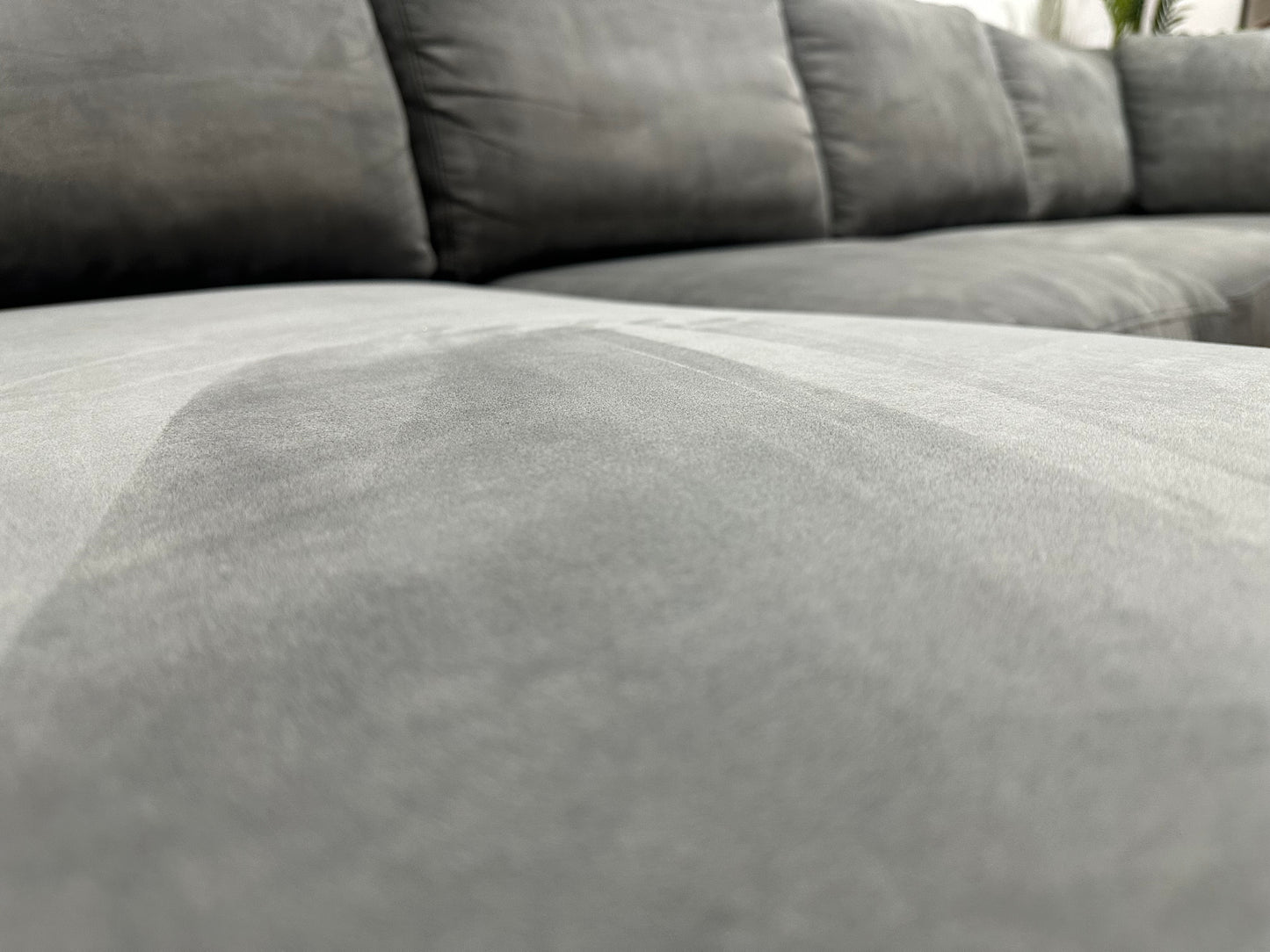 Antraciet Suède Stoffen U Bank ~ Losse Rugkussens Met Afneembare Hoezen