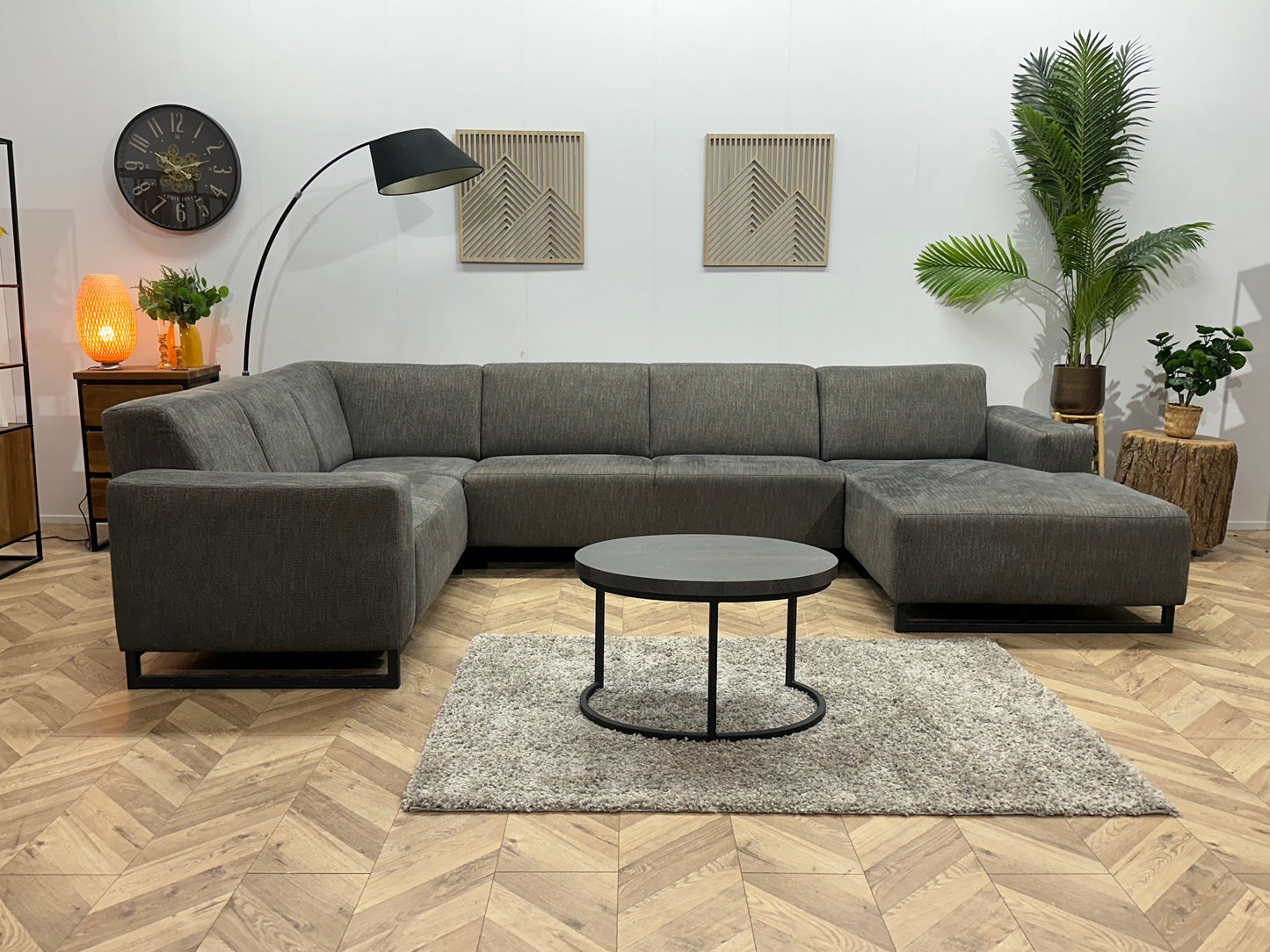 Grijze U Bank ~ Vaste Kussens