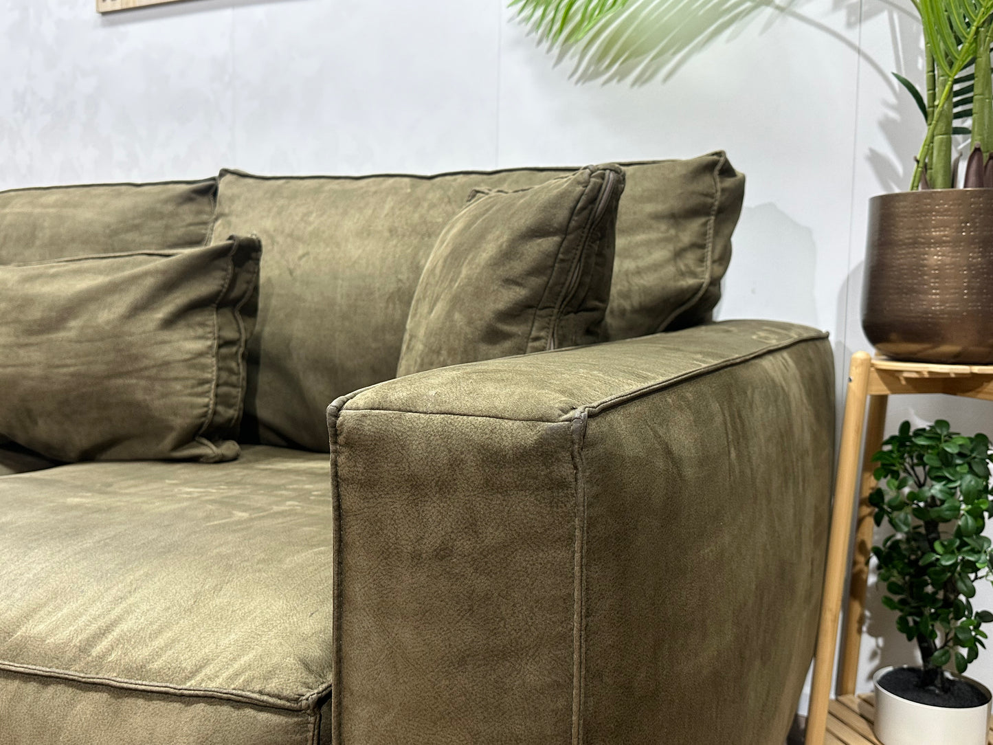 Leger Groene Ruime Design Hoekbank ~ Losse Kussens Met Afneembare Hoezen