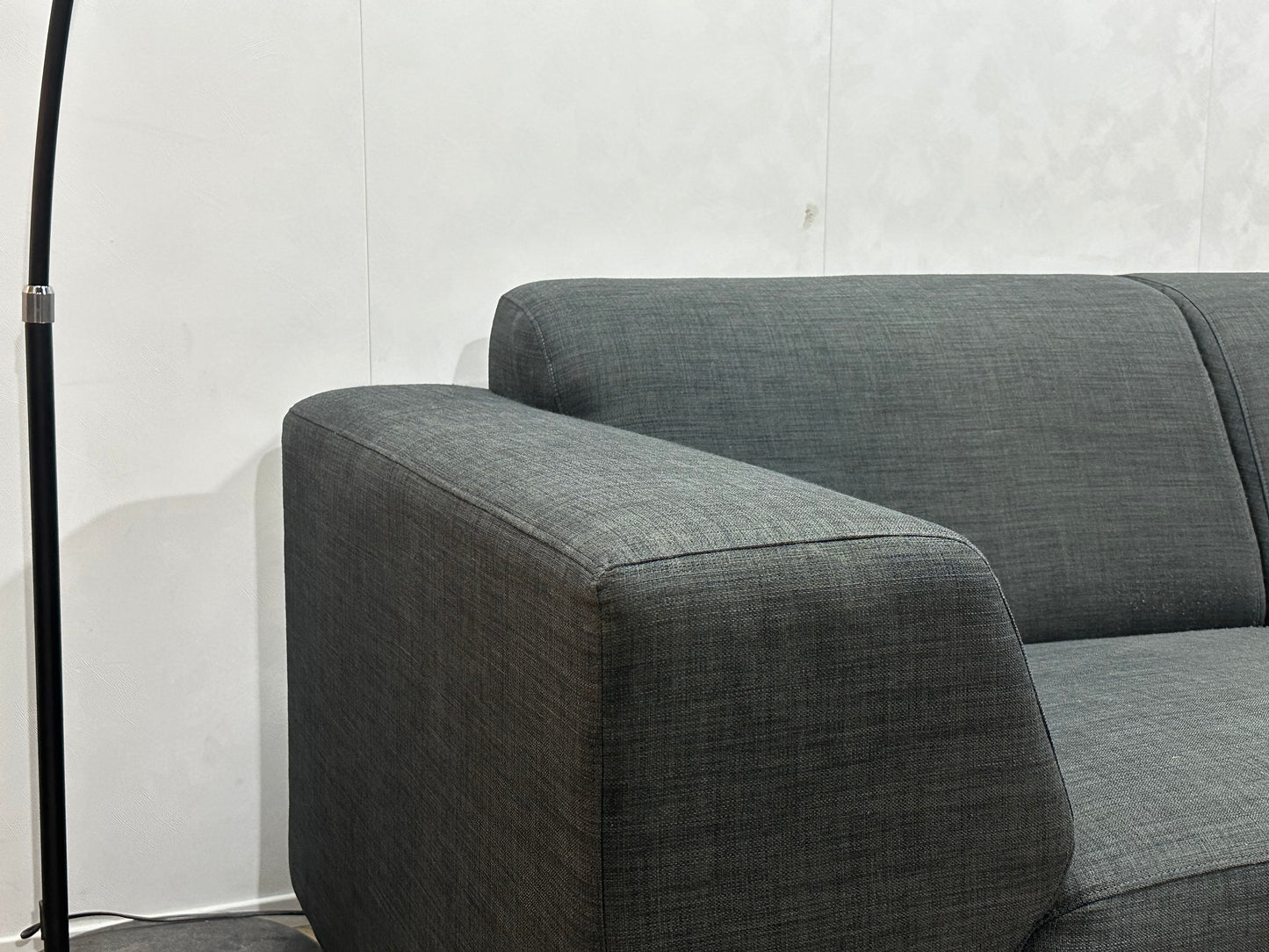 Antraciet Hoekbank ~ Vaste Kussens