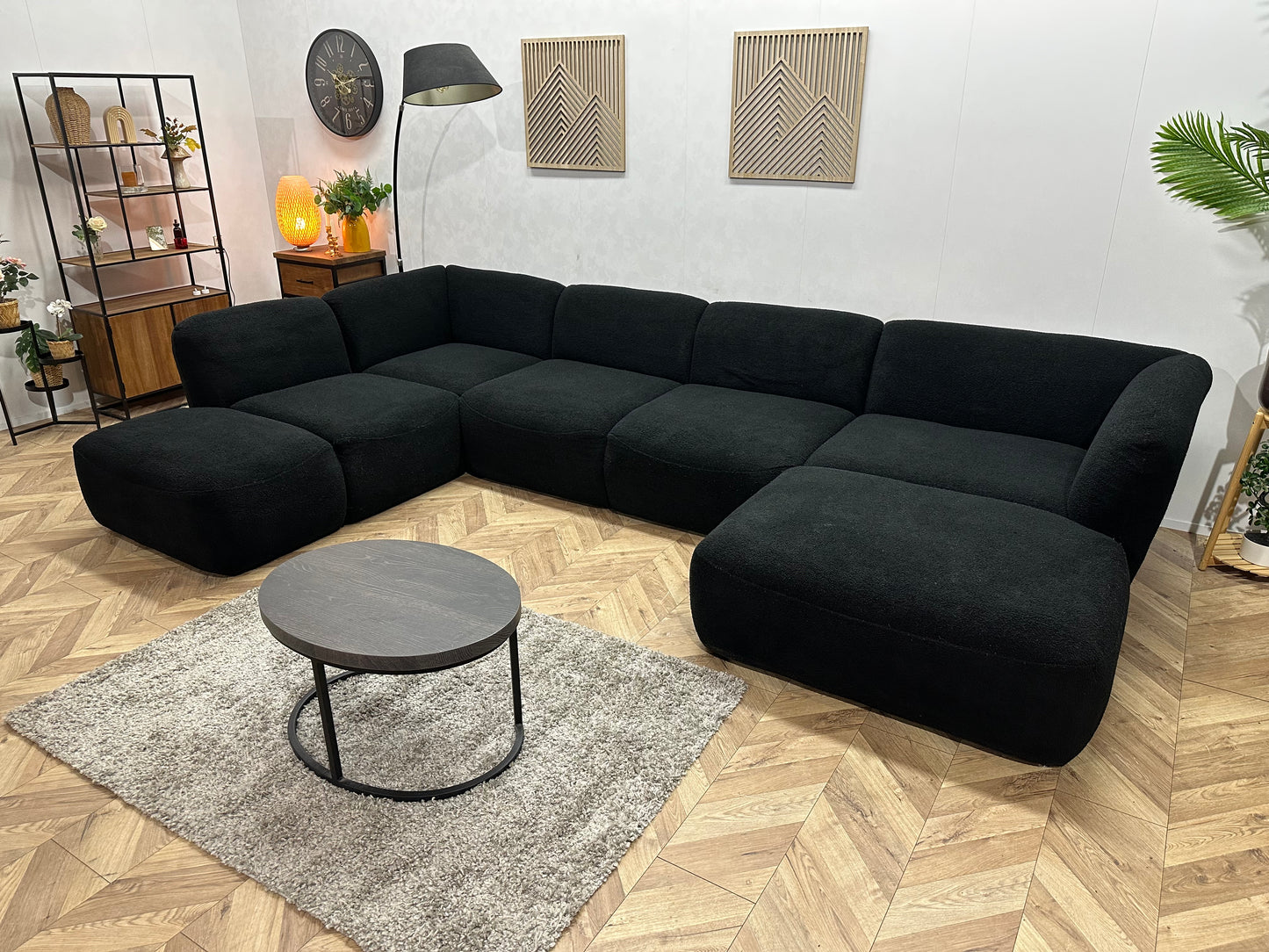 Zwarte Bouclé U Bank